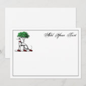 グレイハウンドウィペットW/ツリーヘラルディッククレストカード ノートカード (正面/裏面)