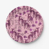 グレイハウンドガーデンアートワークグレイハウンドバラ ペーパープレート (正面)