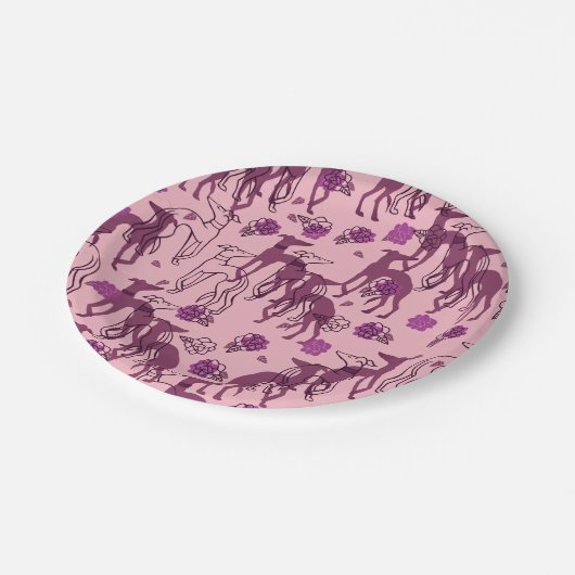 グレイハウンドガーデンアートワークグレイハウンドバラ ペーパープレート