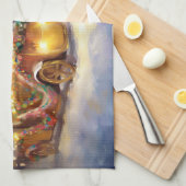 グレイハウンドクリスマスフェスティバルシーズン キッチンタオル (四つ折り)