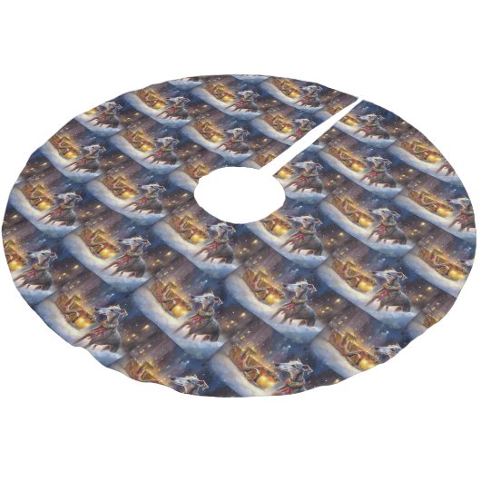 グレイハウンドクリスマスフェスティバルシーズン ブラッシュドポリエステルツリースカート (アングル)