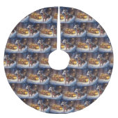 グレイハウンドクリスマスフェスティバルシーズン ブラッシュドポリエステルツリースカート (正面)