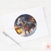 グレイハウンドクリスマスフェスティバルシーズン ラウンドシール (封筒)