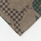 グレイハウンドクリスマスプレイドバーラップ フリースブランケット (角)