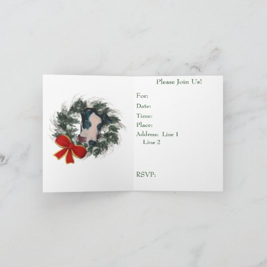 グレイハウンドクリスマスホリデーパーティー招待状 招待状 (内部)