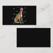 グレイハウンドクリスマスライトかわいいサンタグレイハウンド エンクロージャーカード (正面/裏面)
