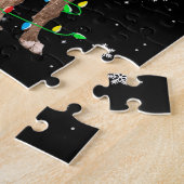 グレイハウンドクリスマスライトかわいいサンタグレイハウンド ジグソーパズル (側面)