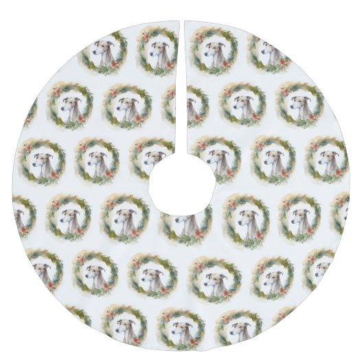 グレイハウンドクリスマスリースフェスティバルカップ ブラッシュドポリエステルツリースカート (正面)