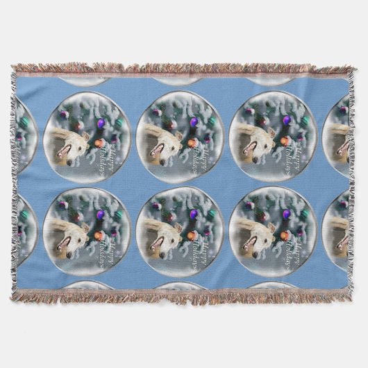 グレイハウンドクリスマス スローブランケット (正面)