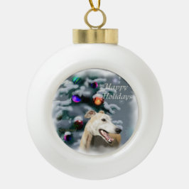 グレイハウンドクリスマス セラミックボールオーナメント
