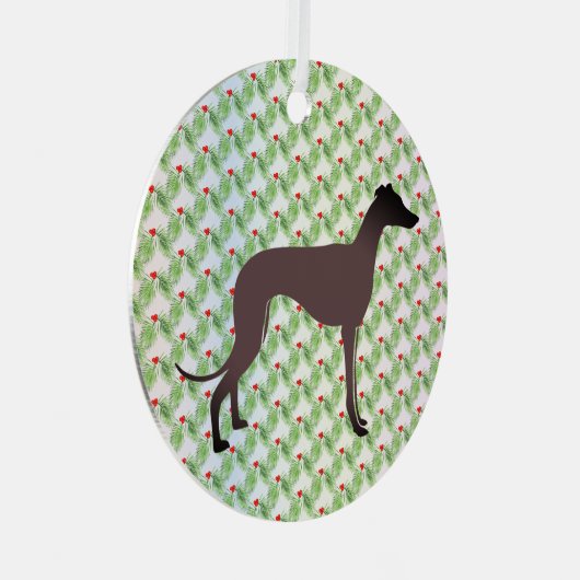 グレイハウンドクリスマス メタルオーナメント (正面右)