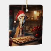グレイハウンドクリスマスCookieの休日 セラミックオーナメント (右)