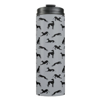 グレイハウンドシルエットブラックオングレー タンブラー