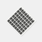 グレイハウンドシルエット白黒アールデコファン スタンダードカクテルナプキン (角)