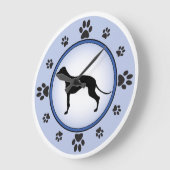 グレイハウンドシルエット ラージ壁時計 (傾斜)