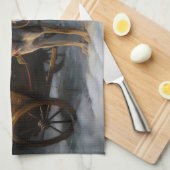 グレイハウンドスノウィースリークリスマスデコール キッチンタオル (四つ折り)