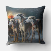 グレイハウンドスノウィースリークリスマスデコール クッション (裏面)