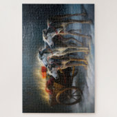 グレイハウンドスノウィースリークリスマスデコール ジグソーパズル (縦)