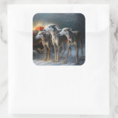 グレイハウンドスノウィースリークリスマスデコール スクエアシール (バッグ)