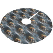 グレイハウンドスノウィースリークリスマスデコール ブラッシュドポリエステルツリースカート (アングル)