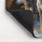 グレイハウンドスノウィースリークリスマスデコール マウスパッド (コーナー)