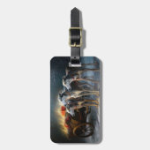 グレイハウンドスノウィースリークリスマスデコール ラゲッジタグ (正面縦)