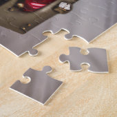 グレイハウンドドッグオートバイクリスマスに乗る ジグソーパズル (側面)