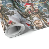 グレイハウンドドッグオートバイクリスマスに乗る ラッピングペーパー (ロールコーナー)