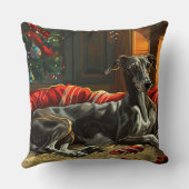 グレイハウンドドッグクリスマスフェスティバル クッション (裏面)