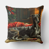 グレイハウンドドッグクリスマスフェスティバル クッション (正面)