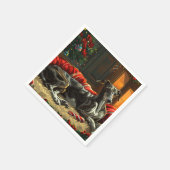 グレイハウンドドッグクリスマスフェスティバル スタンダードカクテルナプキン (角)