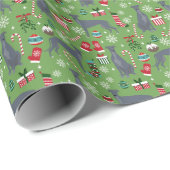 グレイハウンドドッグクリスマス ラッピングペーパー (ロールコーナー)