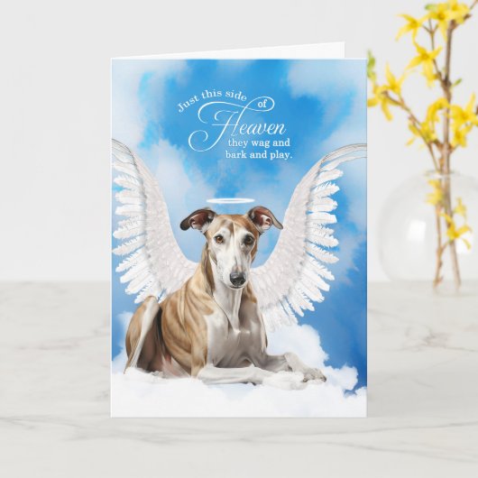 グレイハウンドドッグペット悔やみや弔慰の損失 カード (黄色い花)