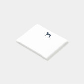 グレイハウンドドッグ黒水色シルエット ポストイット (アングル)