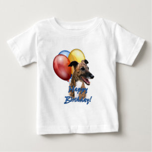 グレイハウンドハッピーバースデーバルーン。 ベビーTシャツ