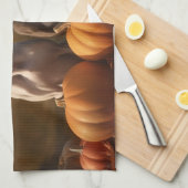 グレイハウンドパピー秋デライトカボチャ キッチンタオル (四つ折り)