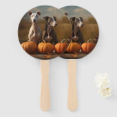 グレイハウンドパピー秋デライトカボチャ ハンドファン (正面&裏面)