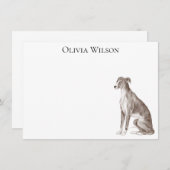 グレイハウンドパーソナライズされたと静止している ノートカード (正面/裏面)