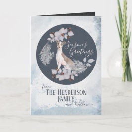 グレイハウンドパーソナライズされたイタリアンウィペットのクリスマス シーズンカード