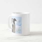 グレイハウンドブラック&ホワイトノエル2 コーヒーマグカップ (正面左)