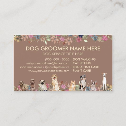 グレイハウンドプードルオージープグコーギブラウンドッグス 名刺 (裏面)