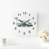 グレイハウンドホイランニングペット紋章 スクエア壁時計 (ホーム)