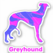 グレイハウンドホットピンク&ブルードッグカスタムステッカー シール (正面)