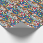 グレイハウンドホリデーベーキング:フェスティバルクリスマス ラッピングペーパー (角)