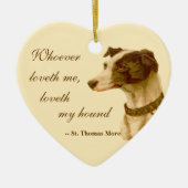 グレイハウンドポートレート/有名なセントトーマスもっと引用文 セラミックオーナメント (正面)