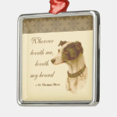 グレイハウンドポートレート/有名なセントトーマスもっと引用文 メタルオーナメント (左)