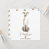 グレイハウンドムムパピーペット誕生日 カード (正面/裏面インサイチュ)