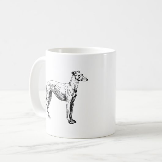 グレイハウンドラインスケッチのマグ コーヒーマグカップ (正面左)