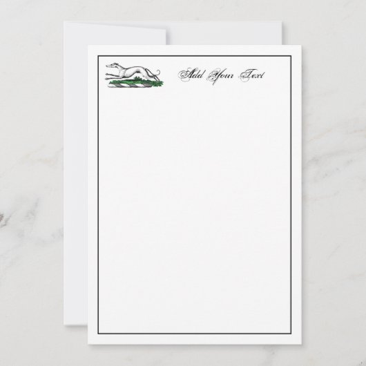 グレイハウンドランニングウィペットの紋章クレストカード ノートカード (正面)