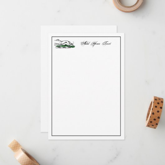 グレイハウンドランニングウィペットの紋章クレストカード ノートカード (正面/裏面インサイチュ)